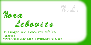 nora lebovits business card